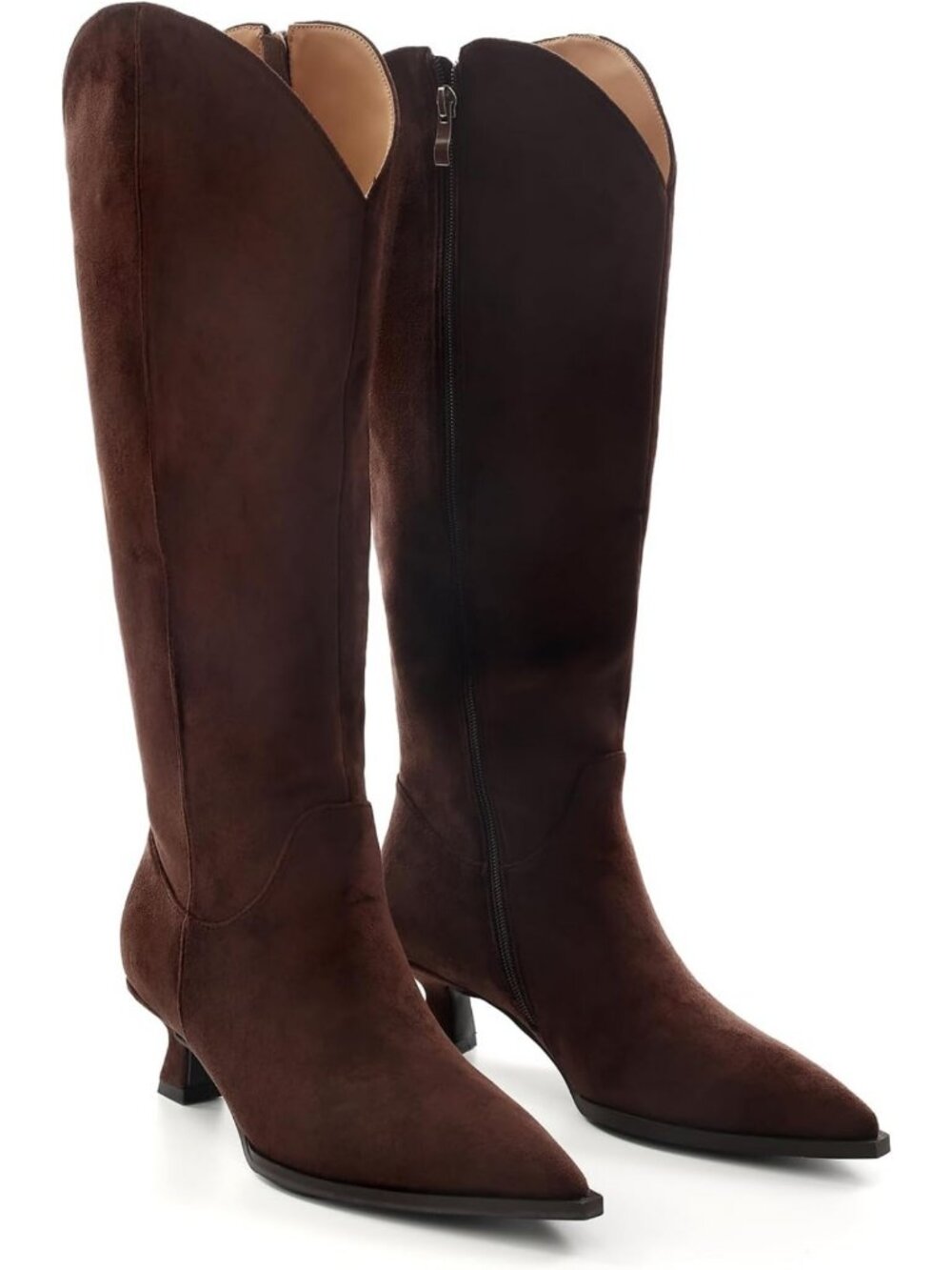 Chic Women's Knee High Kitten Heel Pointed Toe Boots - Stylish & Versatile